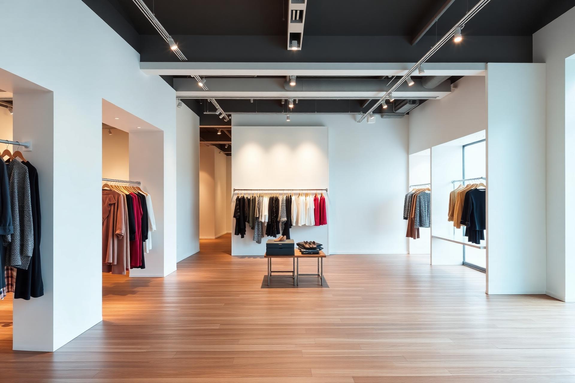Interior de boutique de moda moderna